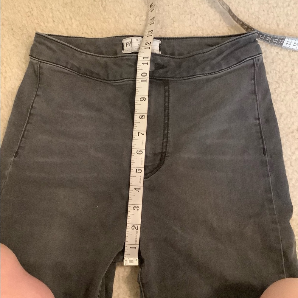 Free People Just Float Flare Bell Bottom Pant Jeans Black Grey size 27/4 Small. - Picture 8 of 16